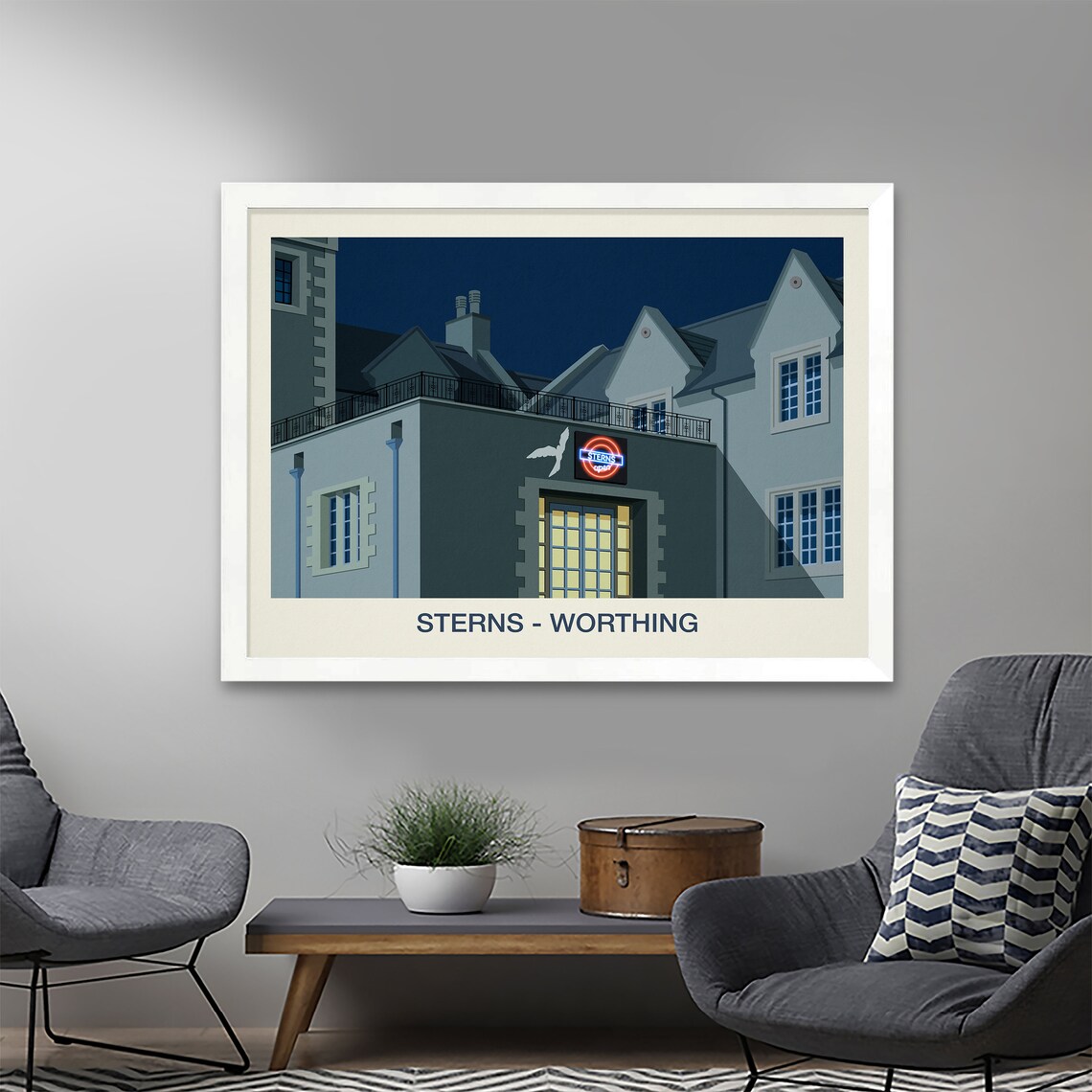 Sterns Nightclub Poster, Nightlife Travel Poster - Image 2