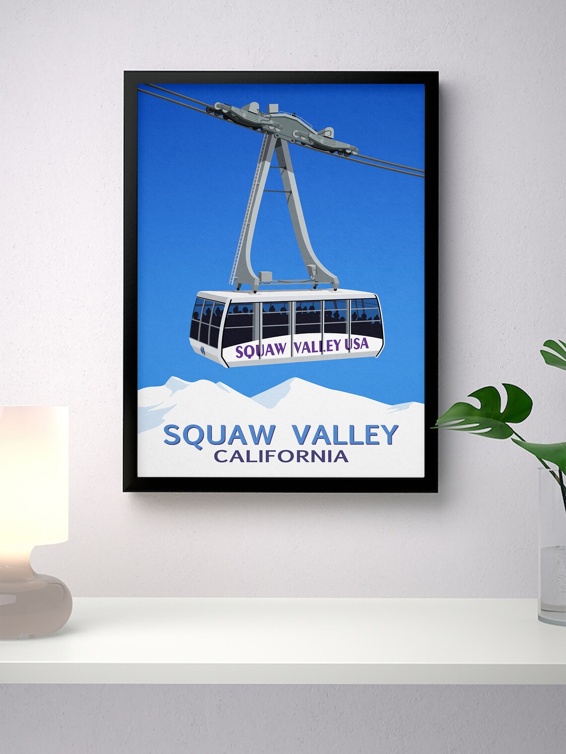 Squaw Valley Ski Resort Cable Car Poster Print - Image 4