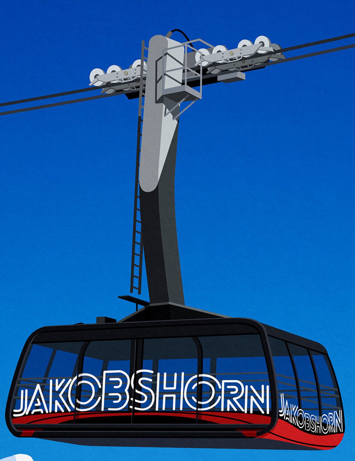 Davos Ski Resort Travel Poster, Snow Sports Print - Image 2