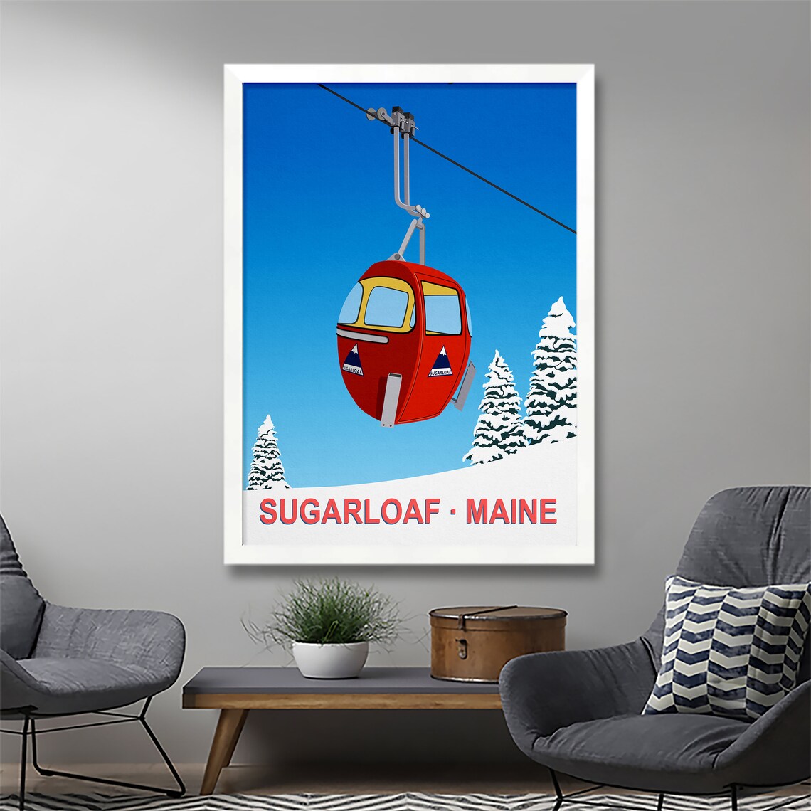 Sugarloaf Ski Resort Travel Poster, Ski Gifts - Image 2