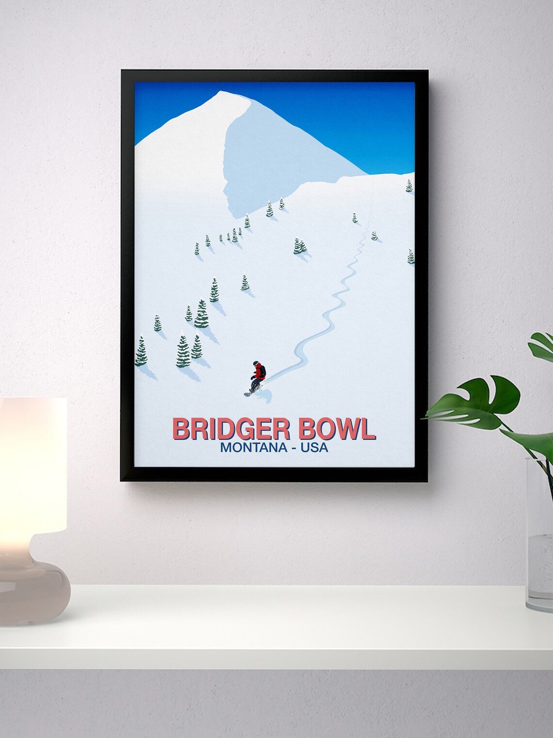 Bridger Bowl Snowboarder Travel Poster - Image 2