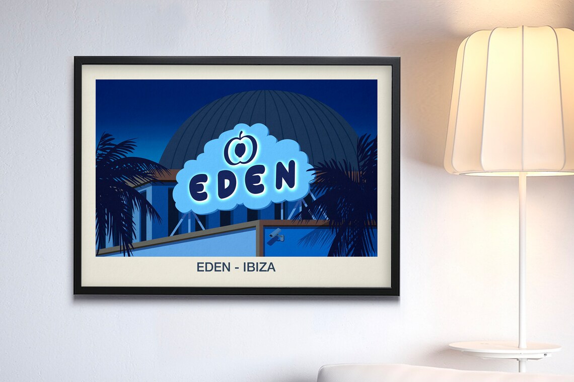 Eden Nightclub Ibiza Neon Cloud Sign Venue Travel Art Poster - Image 3