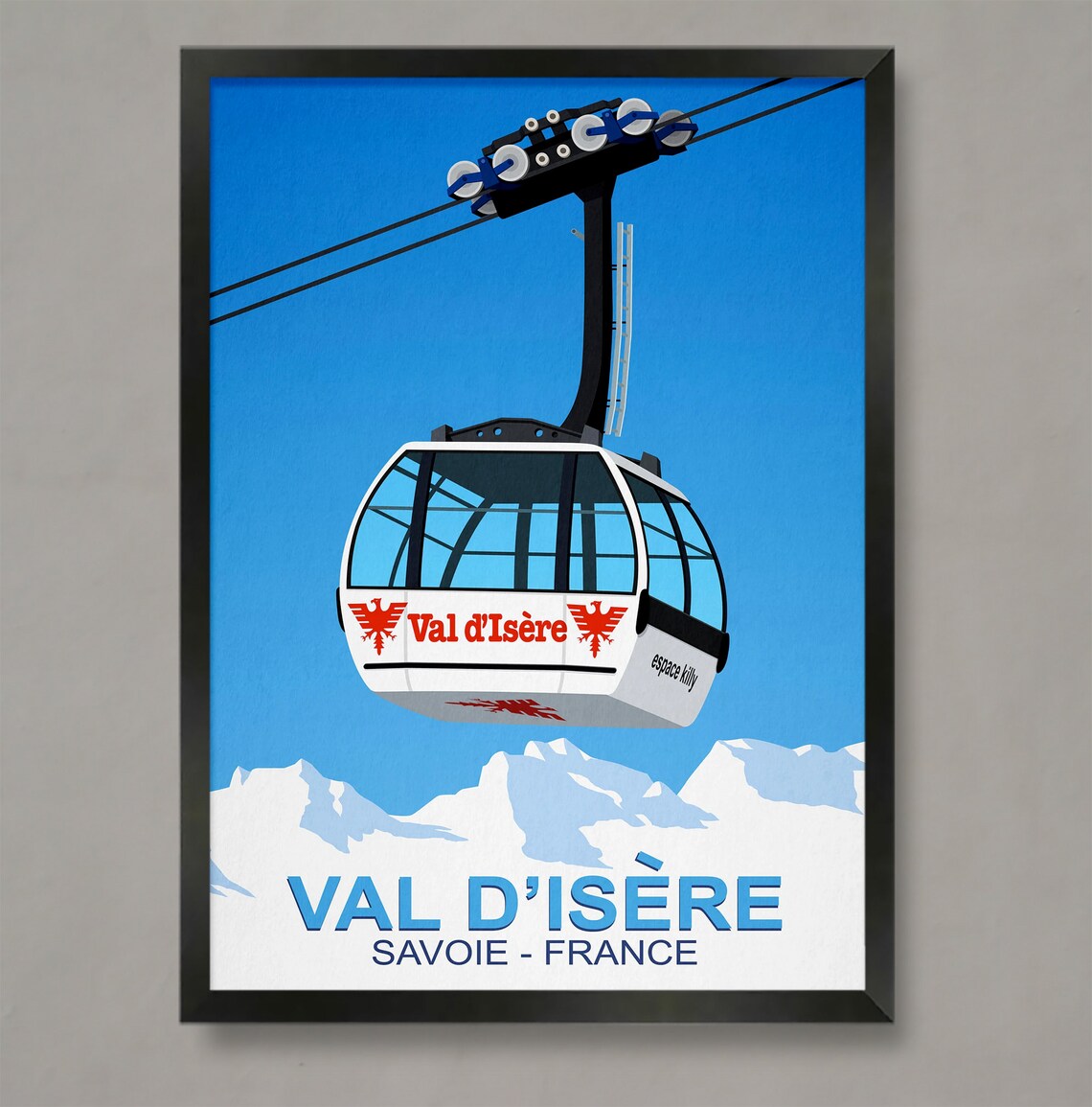 Val Disere Ski Resort Gondola Travel Poster