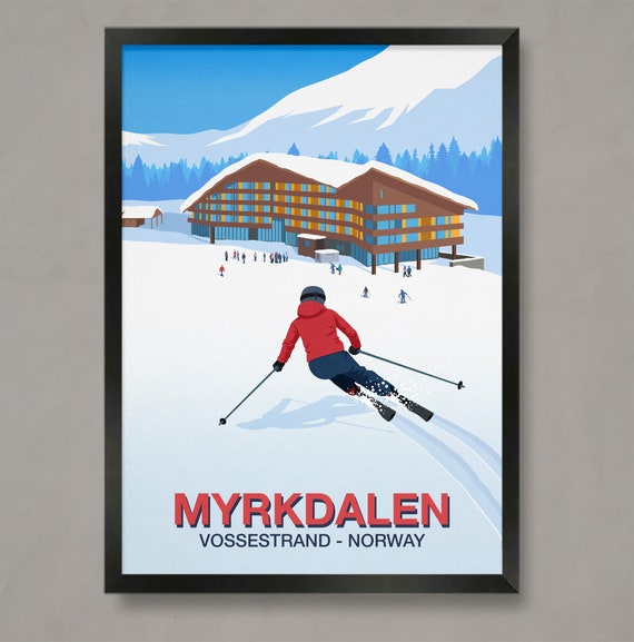 Myrkdalen Ski Poster Ski Resort Poster Ski Print Snowboard Poster Ski Gifts Ski Poster Myrkdalen Myrkdalen Ski Resort Myrkdalen Ski