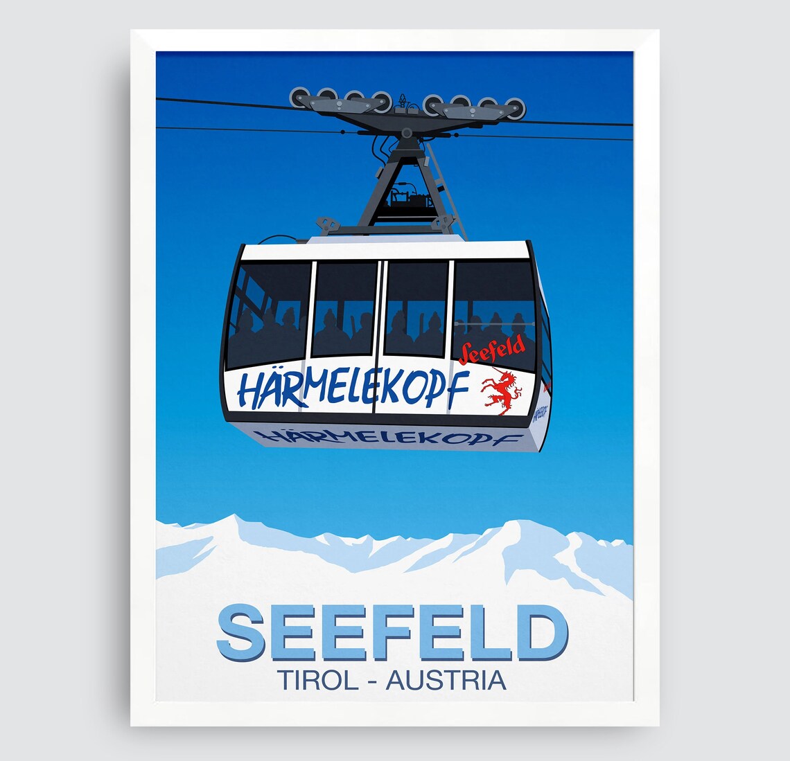 Seefeld Ski Resort Travel Poster, Ski Print - Image 3