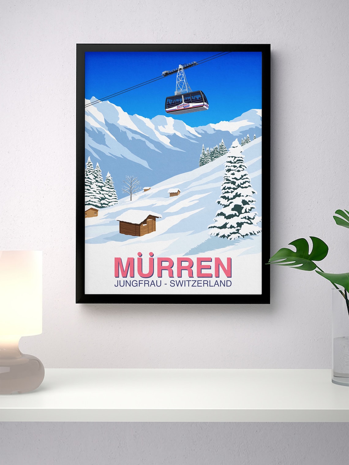 Murren Jungfrau Switzerland Schilthorn Cable Car Ski Resort Poster - Image 4