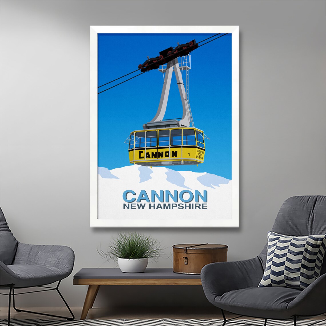 Cannon Ski Resort New Hampshire Travel Poster - Image 2