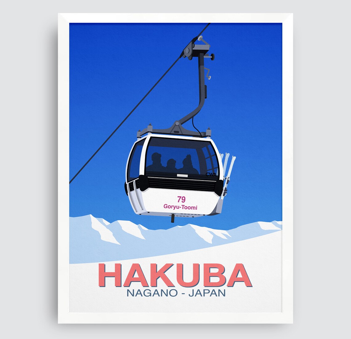 Hakuba Ski Resort Travel Poster, Ski Resort Art Print - Image 3