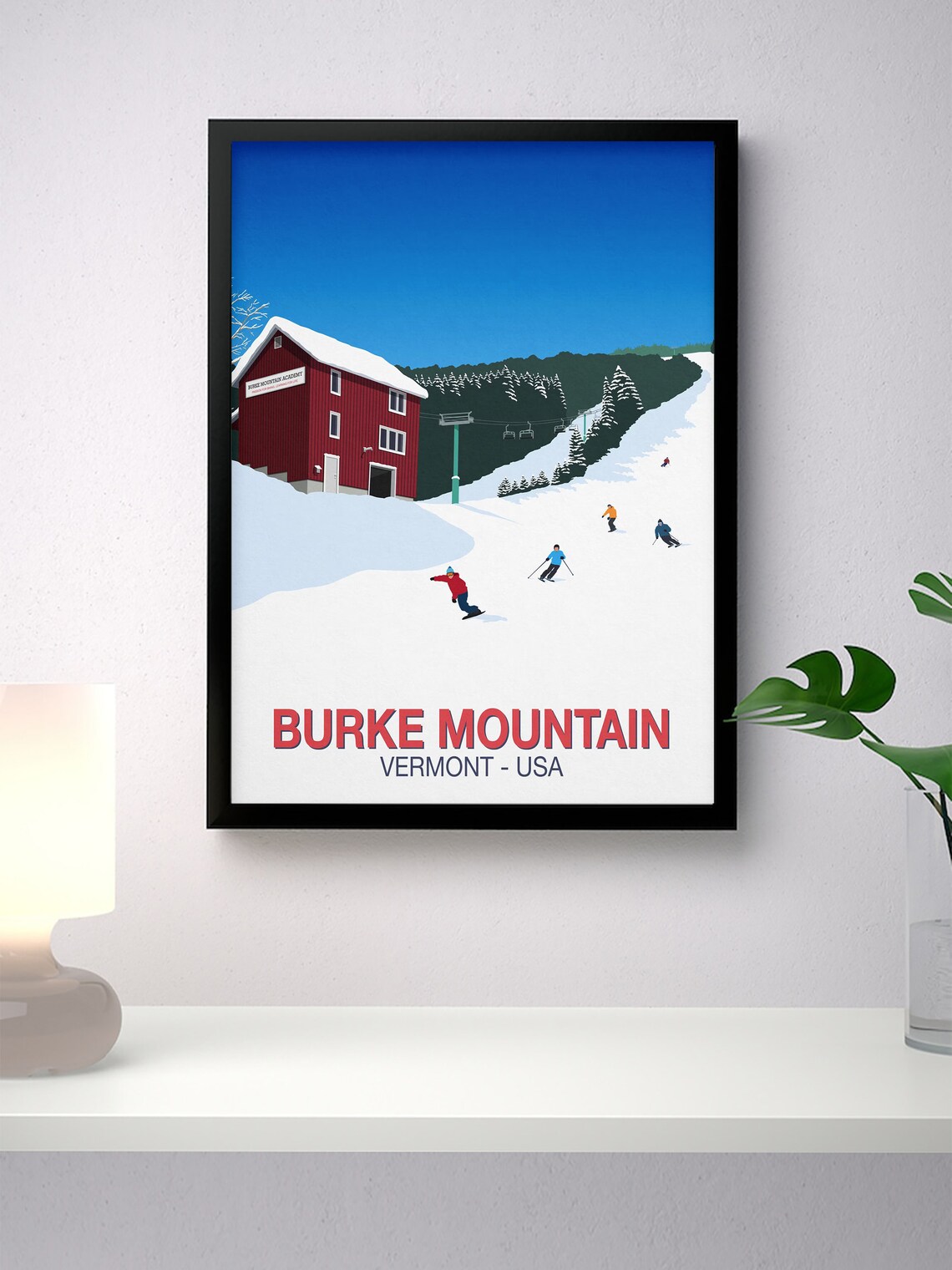 Burke Mountain Ski Resort Travel Poster - Image 2