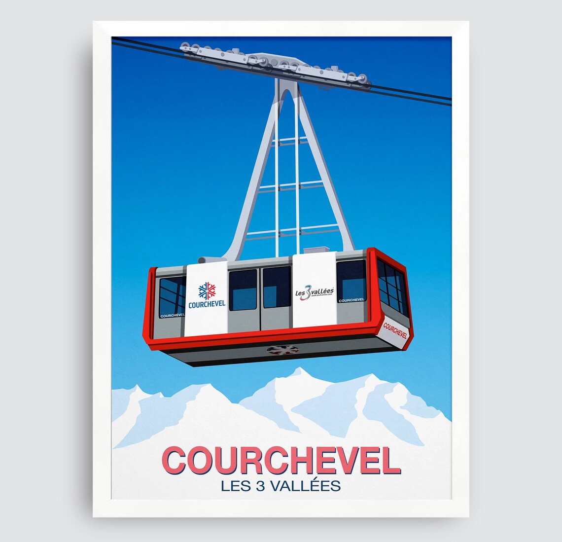 Courchevel Ski Resort Travel Poster, Ski Gift - Image 3