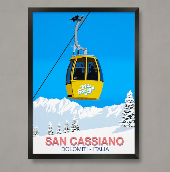 San Cassiano Ski Resort Travel Poster