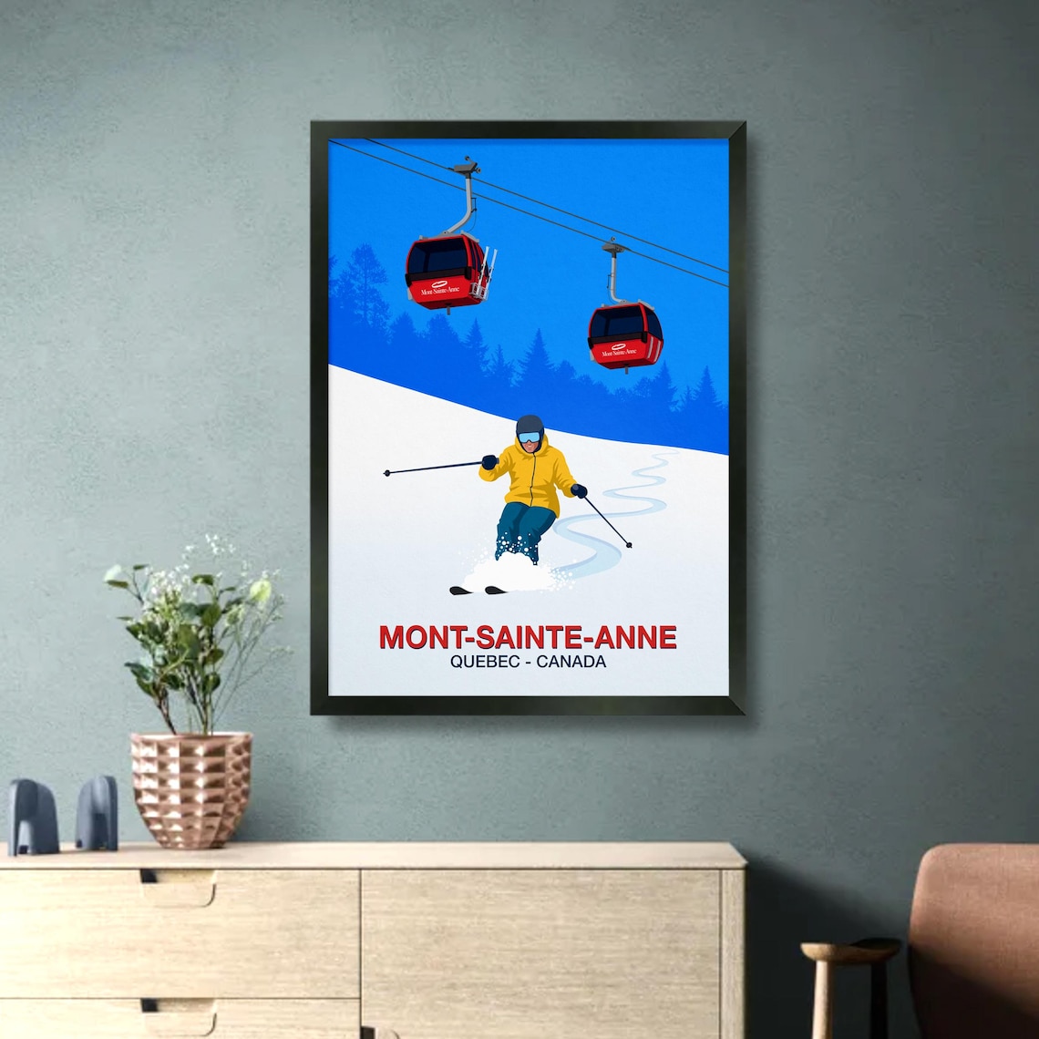 Mont Sainte Anne Poster Ski Resort Poster Ski Print Ski Poster Mont Sainte Anne Ski Resort Mont Sainte Anne Print Mont Sainte Anne - Image 2