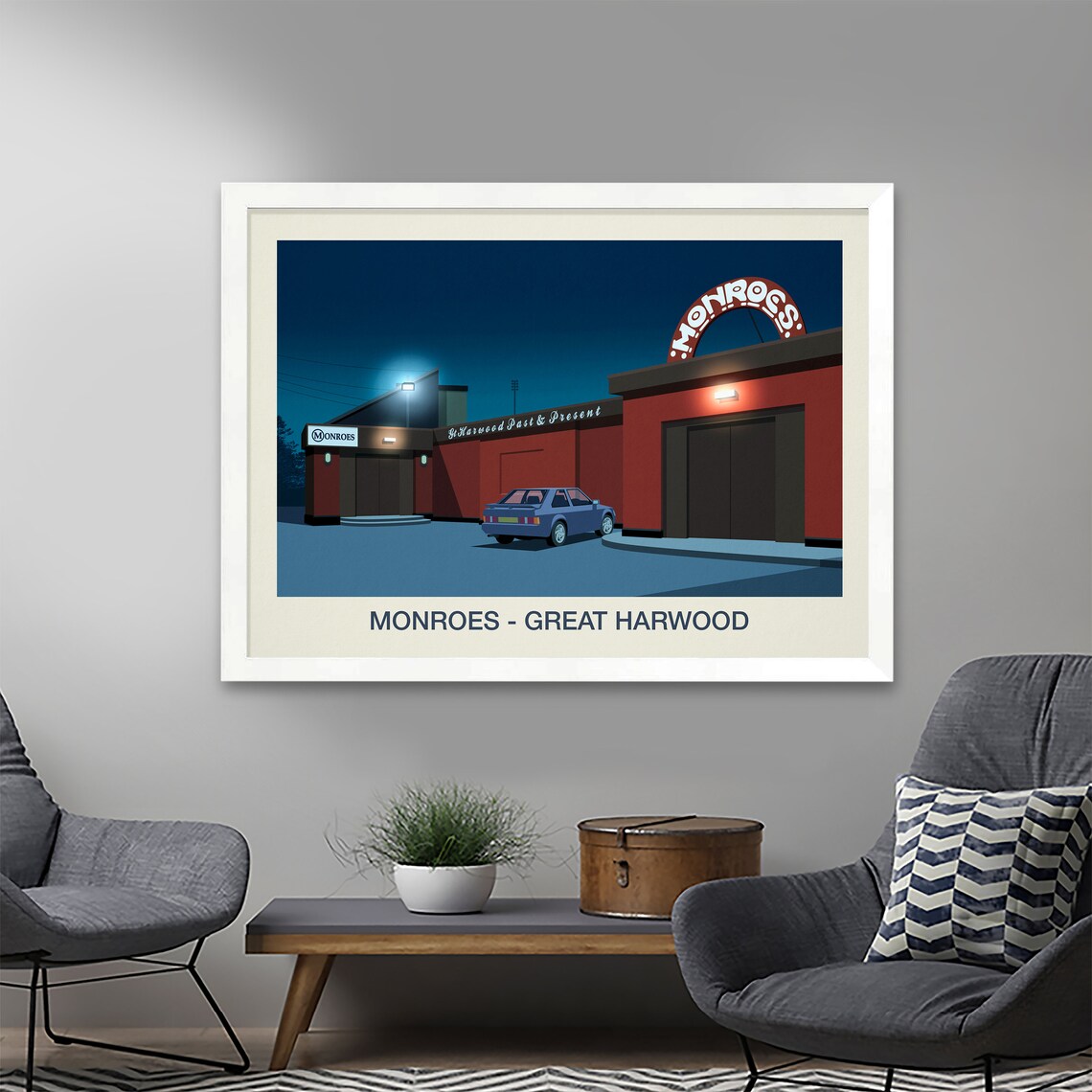 Monroes Nightclub Great Harwood Art Print - Image 2