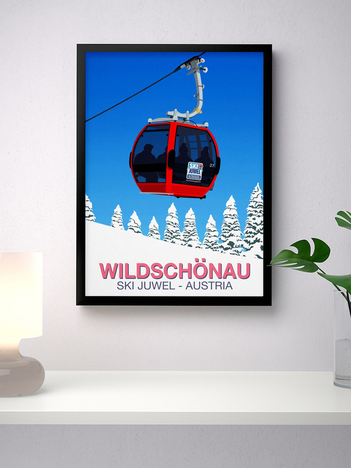 Wildschonau Ski Juwel Austria Schatzbergbahn Gondola Ski Poster - Image 4