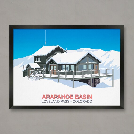 Arapahoe Basin Colorado Snow Plume Refuge Lodge Vintage Ski Poster