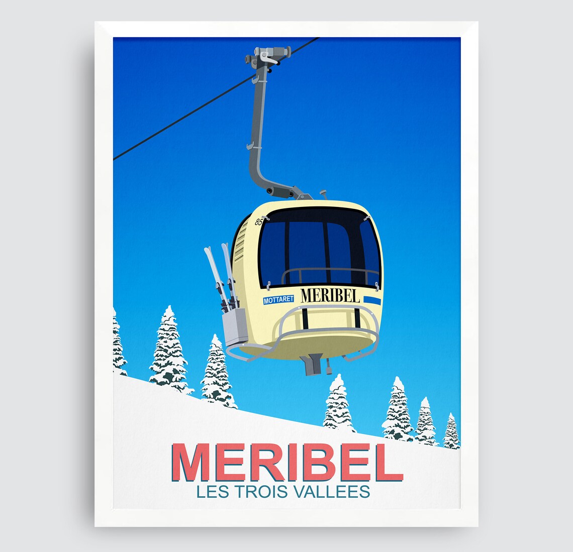 Meribel Ski Resort Poster, Ski Resort Travel Poster - Image 3