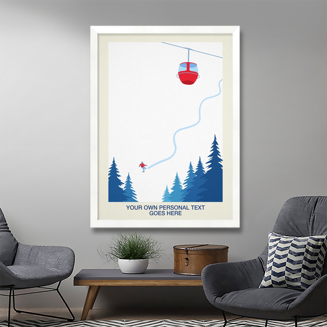 Personalised Minimalist Snowboard Poster, Snowboarder - Image 2