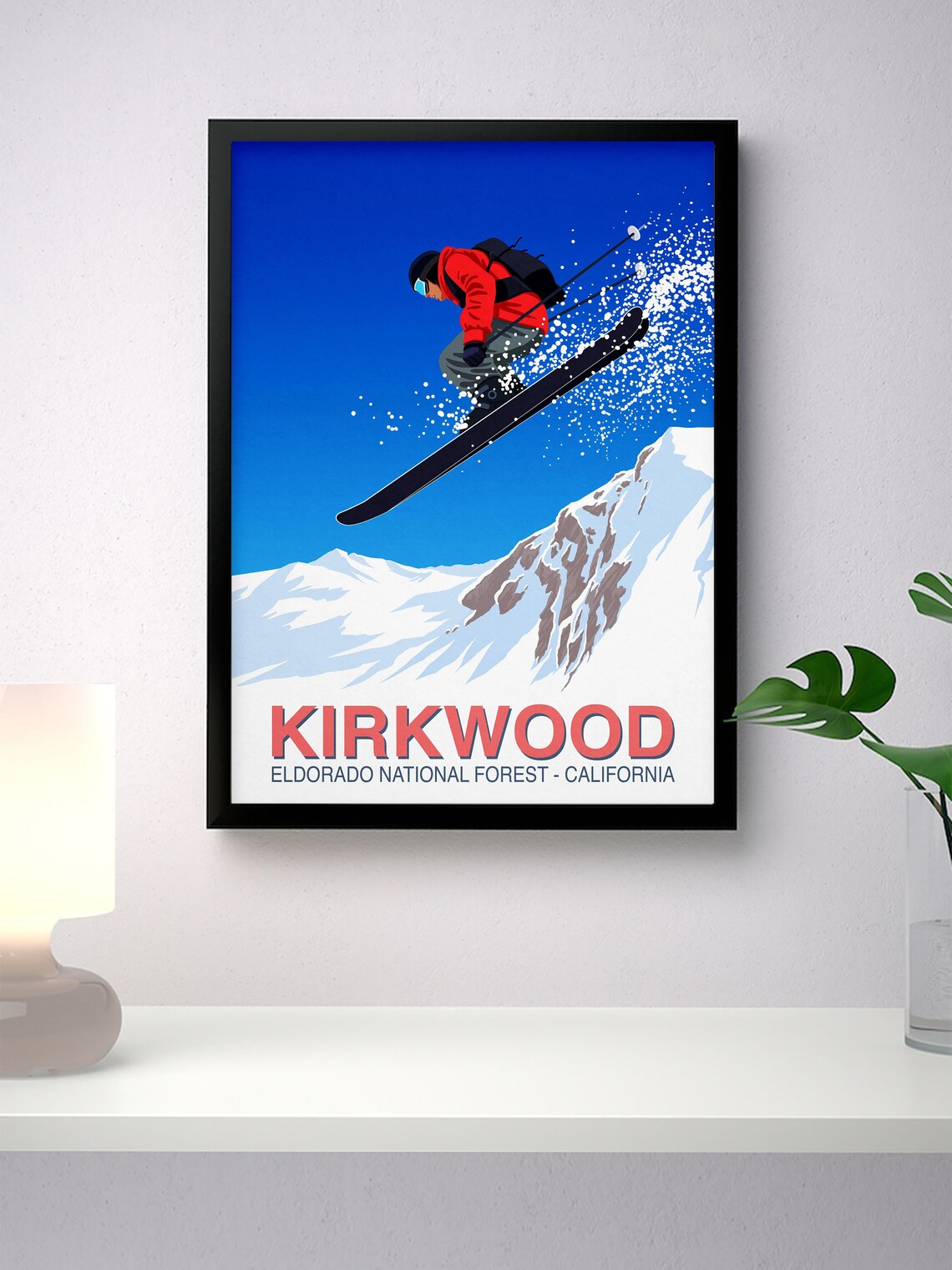 Kirkwood Ski Resort Travel Poster Art Print - Image 4