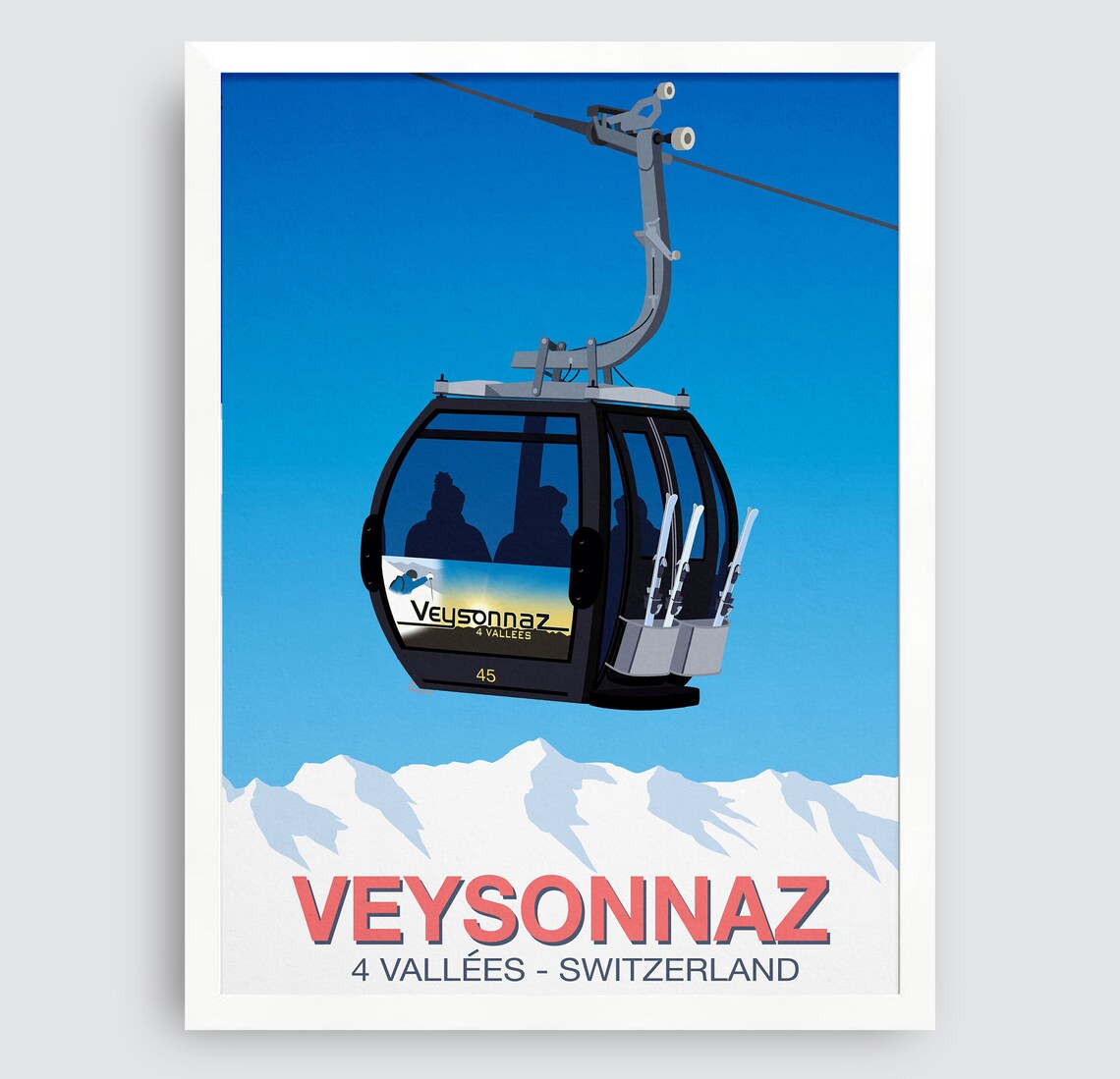 Veysonnaz Ski Resort Poster, Snowboard Travel Poster - Image 3