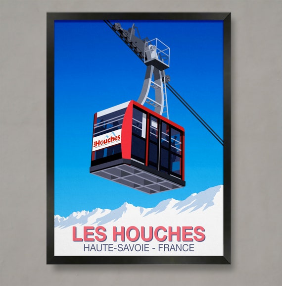 Les Houches Ski Poster Ski Resort Poster Ski Print Snowboard Poster Ski Gifts Ski Poster