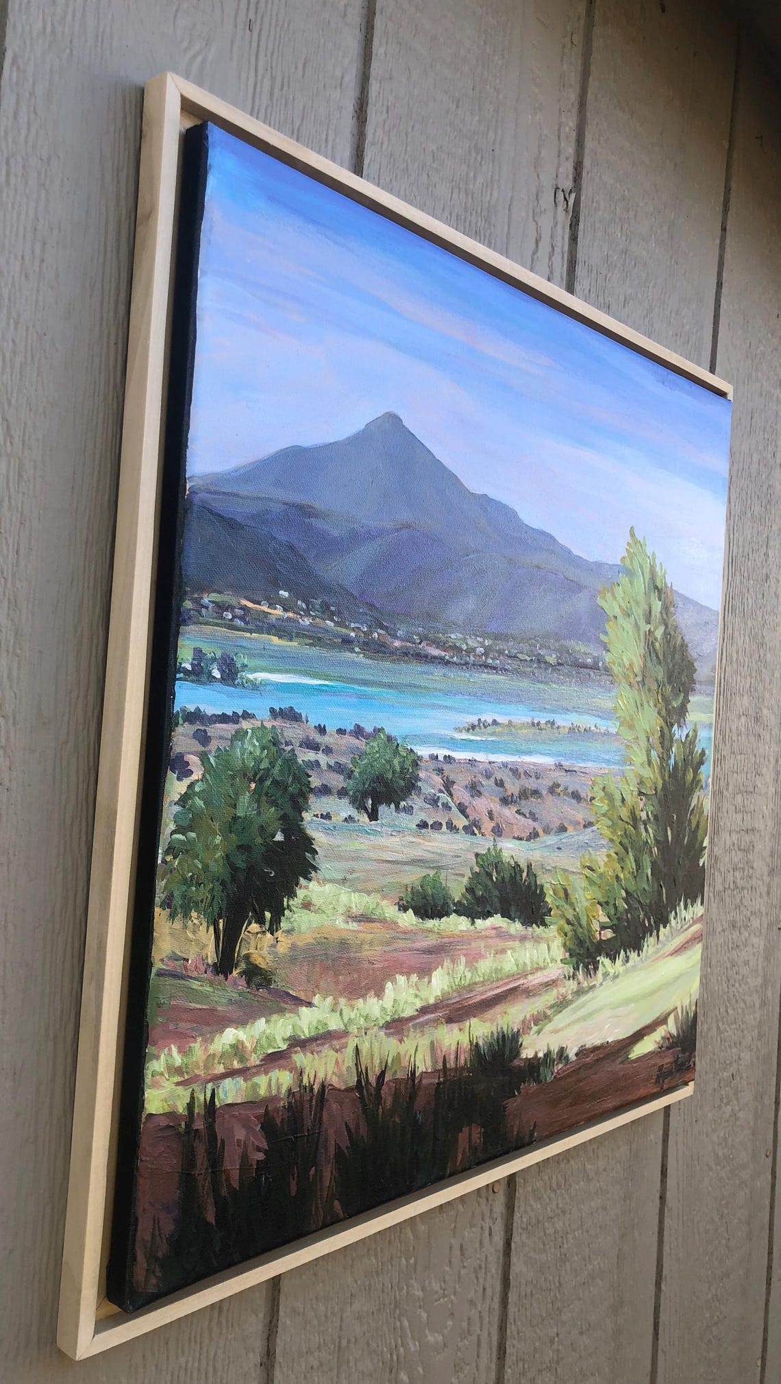 Lake Abiquiu 20 X 20 Original Framed New Mexico Oil Painting Of Abiquiu New Mexico Landscape Painting Of Abiquiu Lake - Image 5