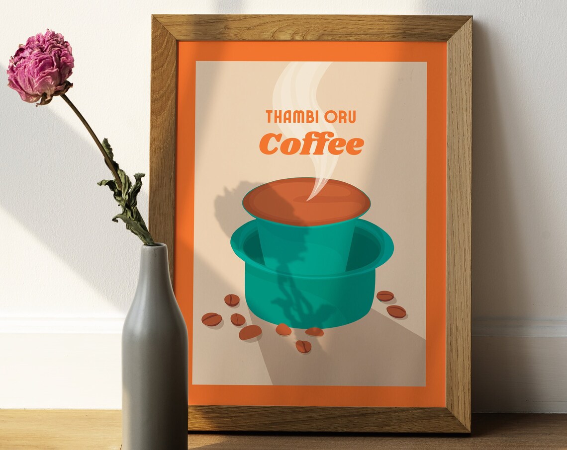 Filter Coffee Print, Indian Kitchen Dining Poster