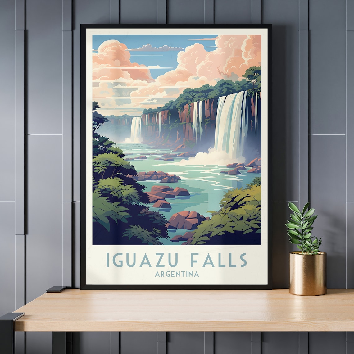 Iguazu Falls Argentina Jungle Waterfall Vintage Travel Poster - Image 3