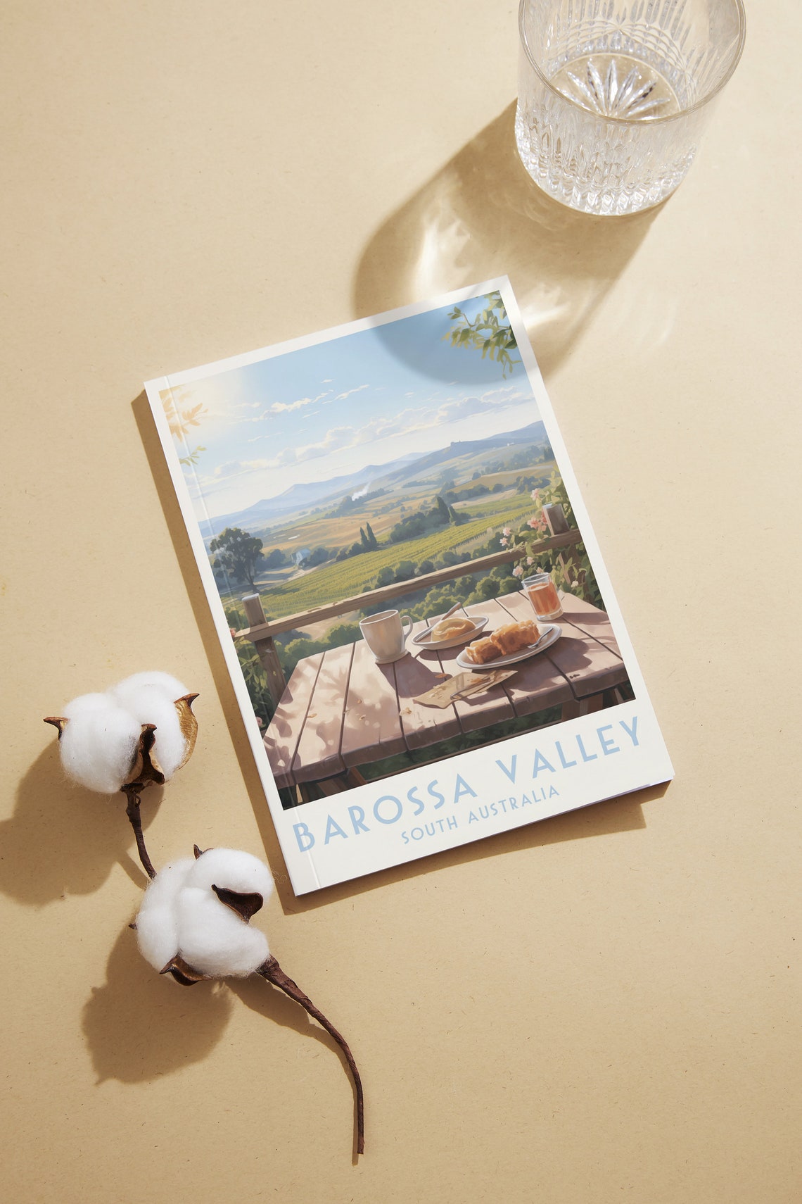Barossa Valley South Australia Poster with Coffee Over Vineyard Valley - Image 2