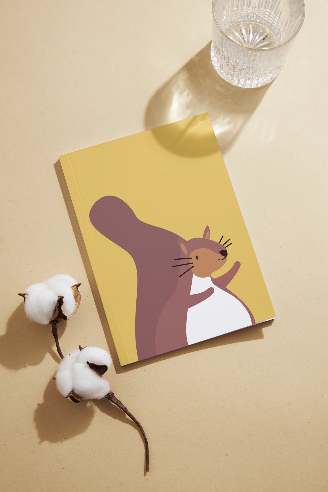 Minimalist Cute Squirrel Mustard Yellow Kids Room Nursery Poster - Image 3