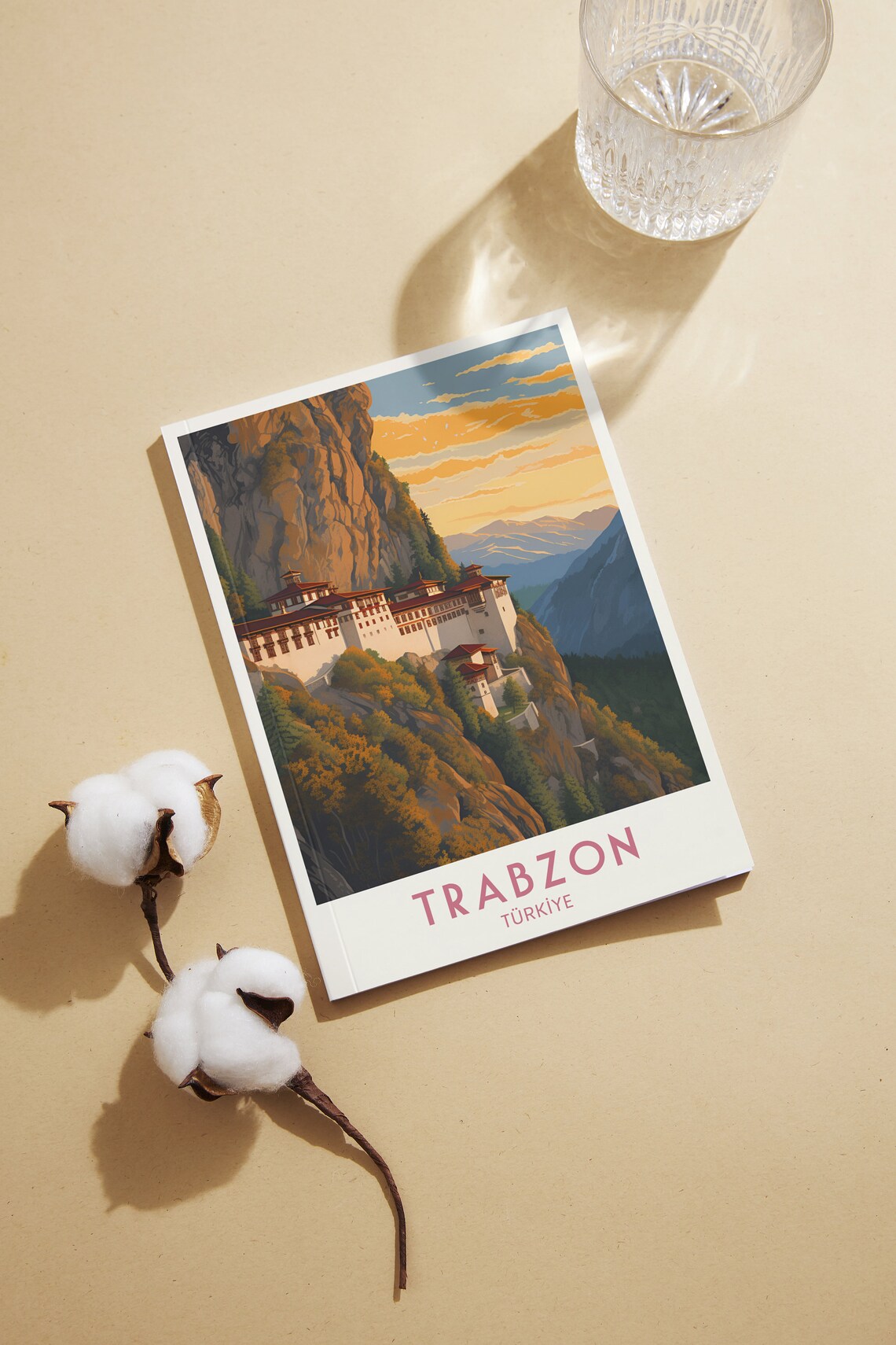 Trabzon Sumela Monastery Cliffside Sunset Vintage Travel Poster - Image 2