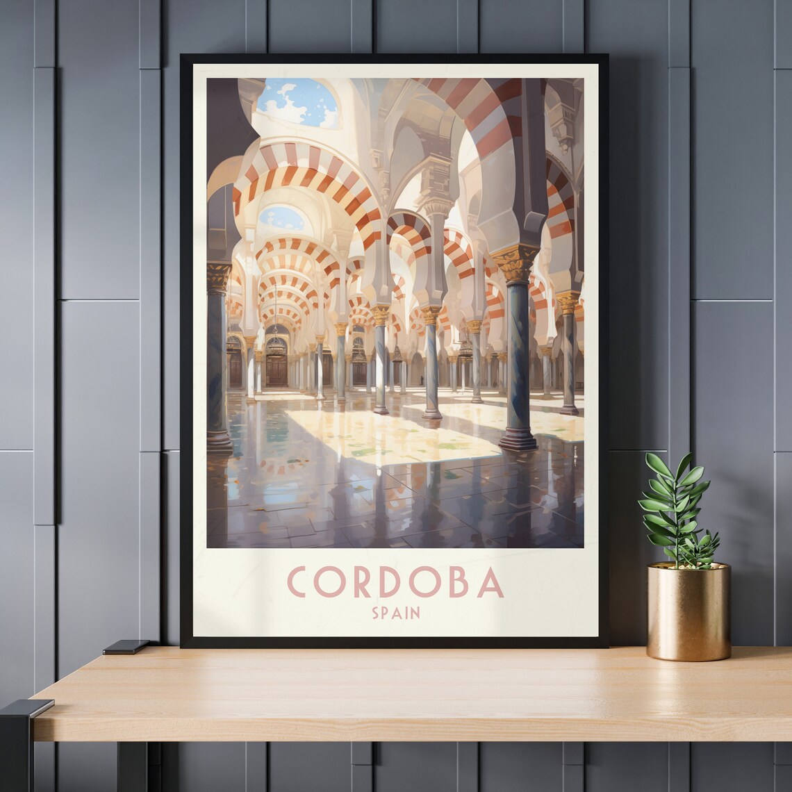 Cordoba Spain Mezquita Cathedral Arches Interior Travel Poster - Image 3