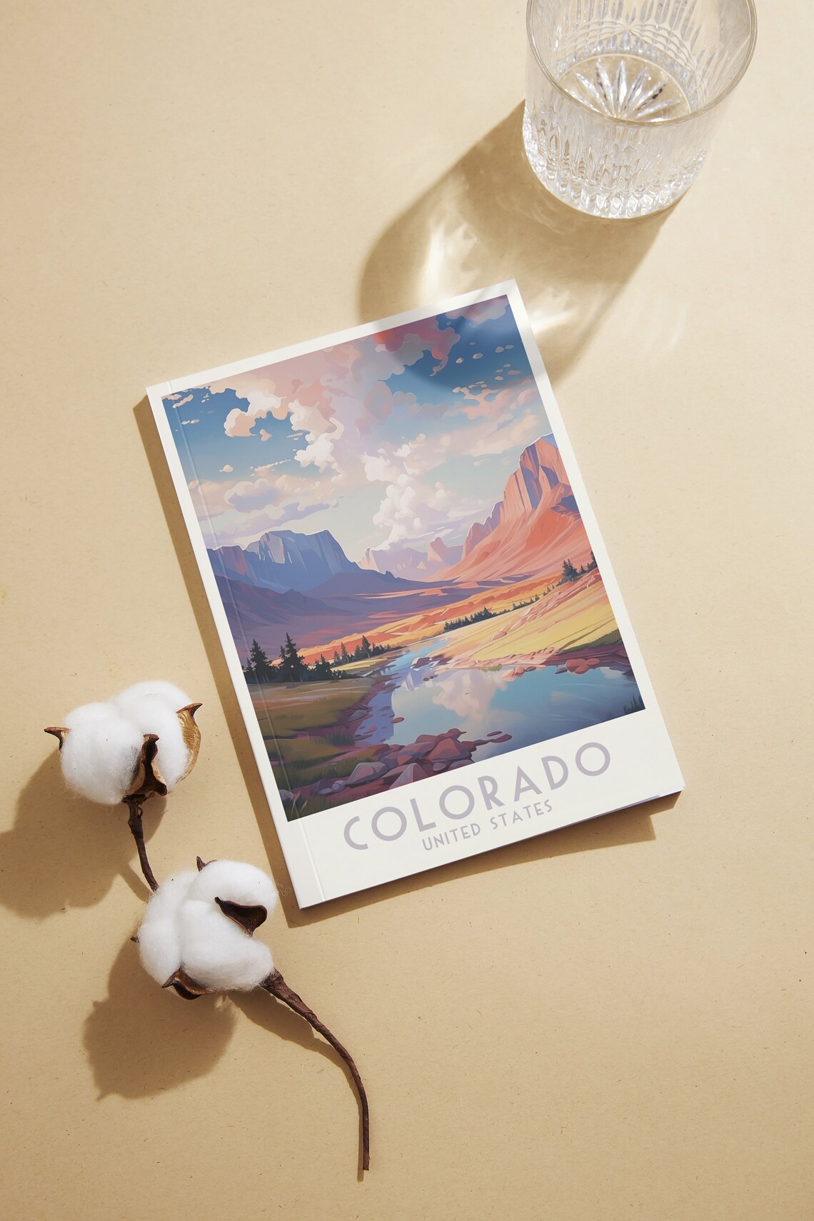 Colorado Red Rock Canyon River Valley Golden Sunset Travel Poster - Image 2