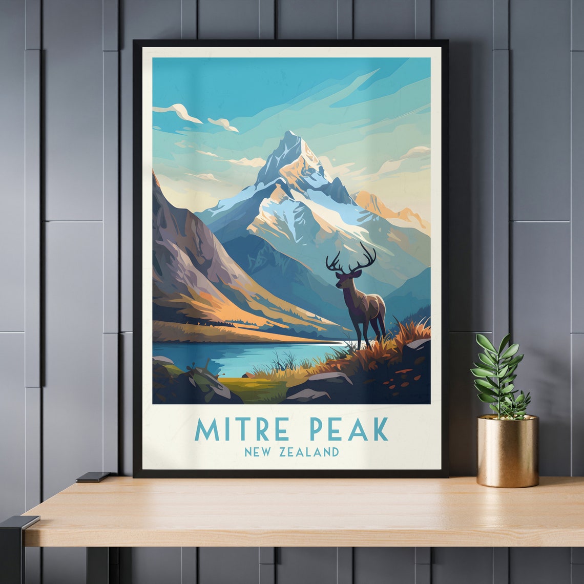 Mitre Peak Travel Print New Zealand Print New Zealand Wall Art Home Decor Wedding Gift Birthday Gift Print Poster Downloads - Image 3