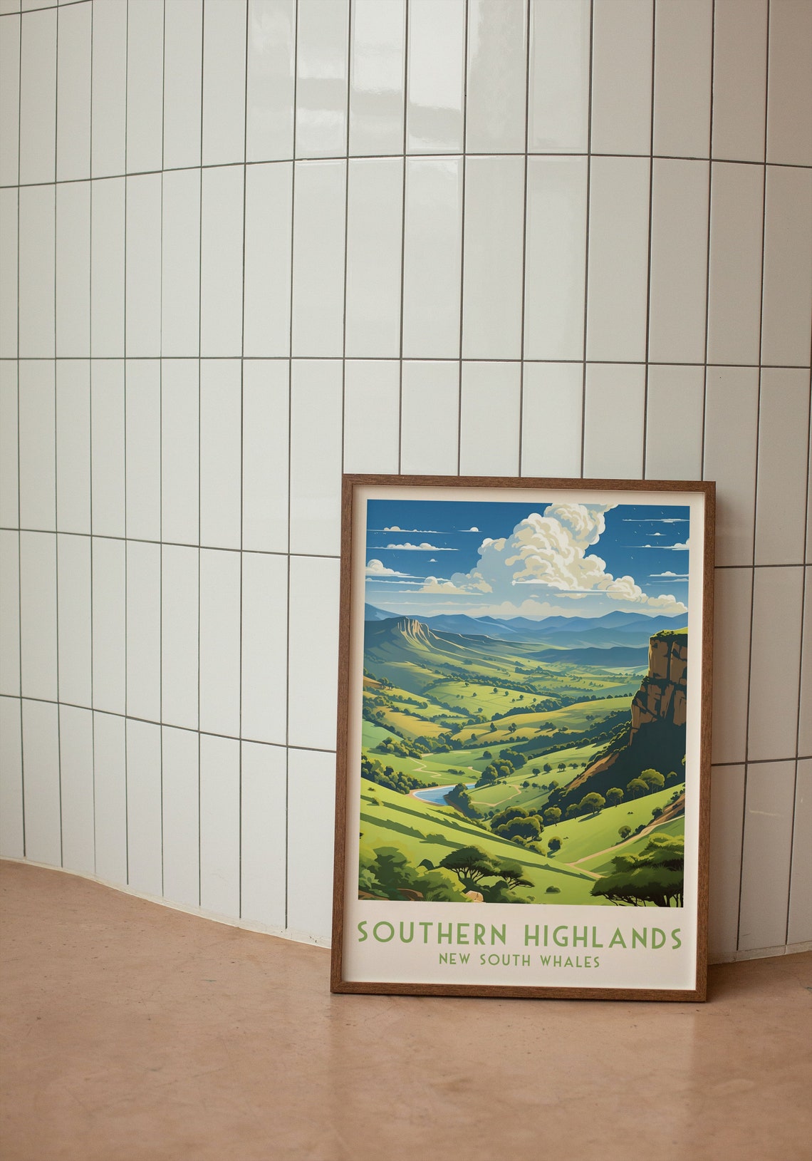Southern Highlands NSW Green Valley Cliffs Landscape Travel Poster - Image 3