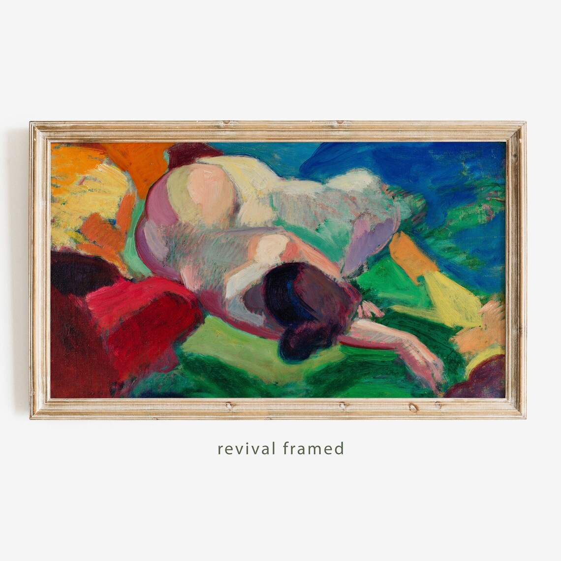 Abstract Reclining Woman Maximalist Fauvist Oil Painting Poster