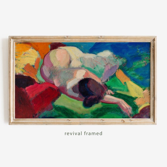 Frame Tv Art Abstract Woman Maximalist Vintage Oil Painting Frame Tv Art Female Body Art Instant Large Art