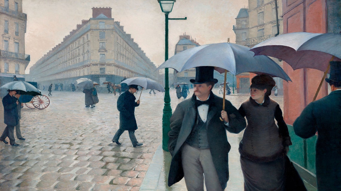 Gustave Caillebotte Paris Street Rainy Day Umbrella Scene Poster - Image 2