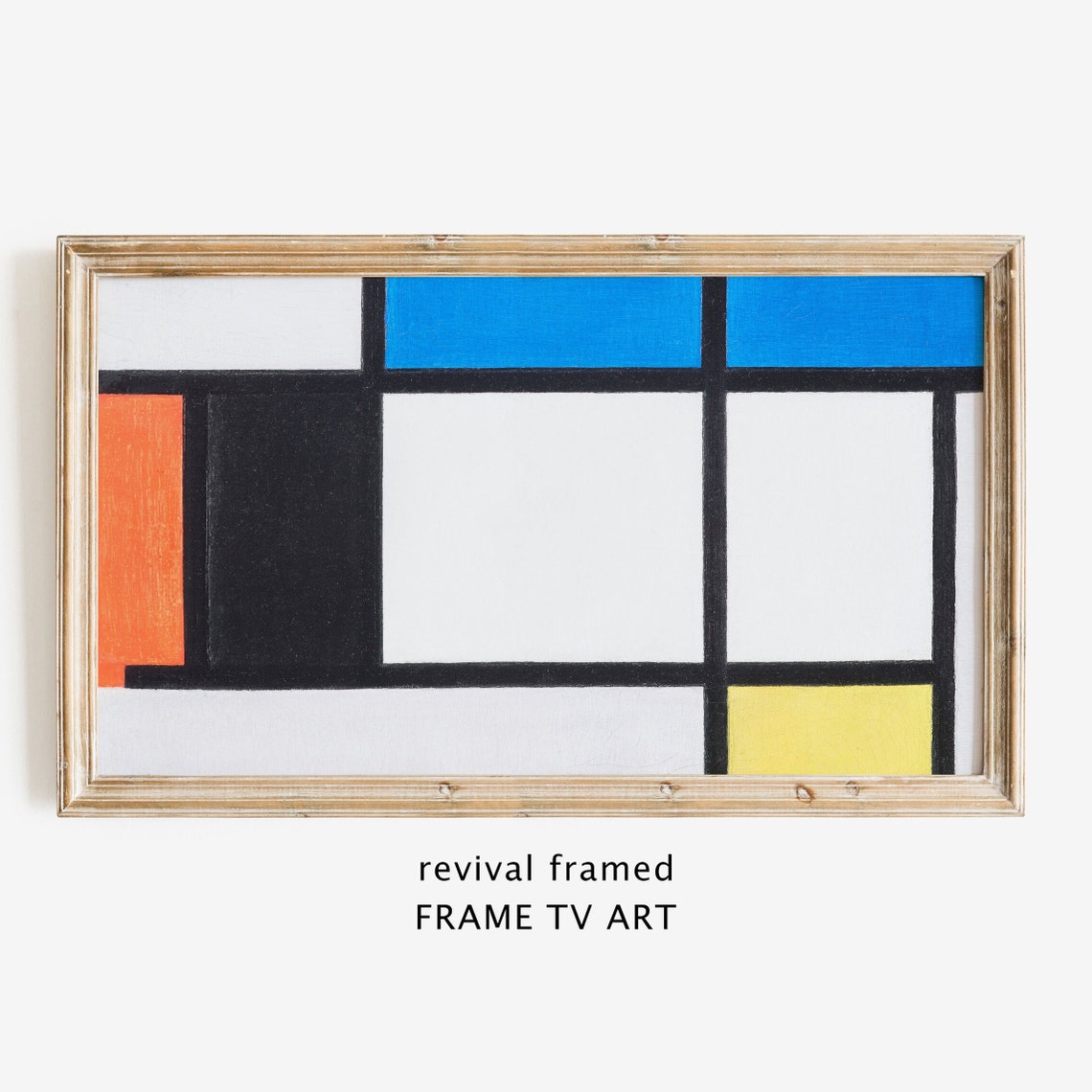 Mondrian Abstract Composition with Yellow Blue and Red Blocks Poster