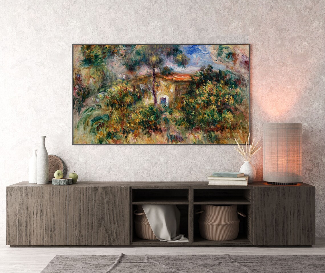 Impressionist Garden House Vintage Painting Lush Greenery Art Poster - Image 2