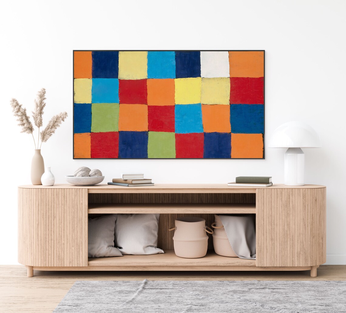Paul Klee Checkerboard Squares Geometric Color Block Painting Poster - Image 4