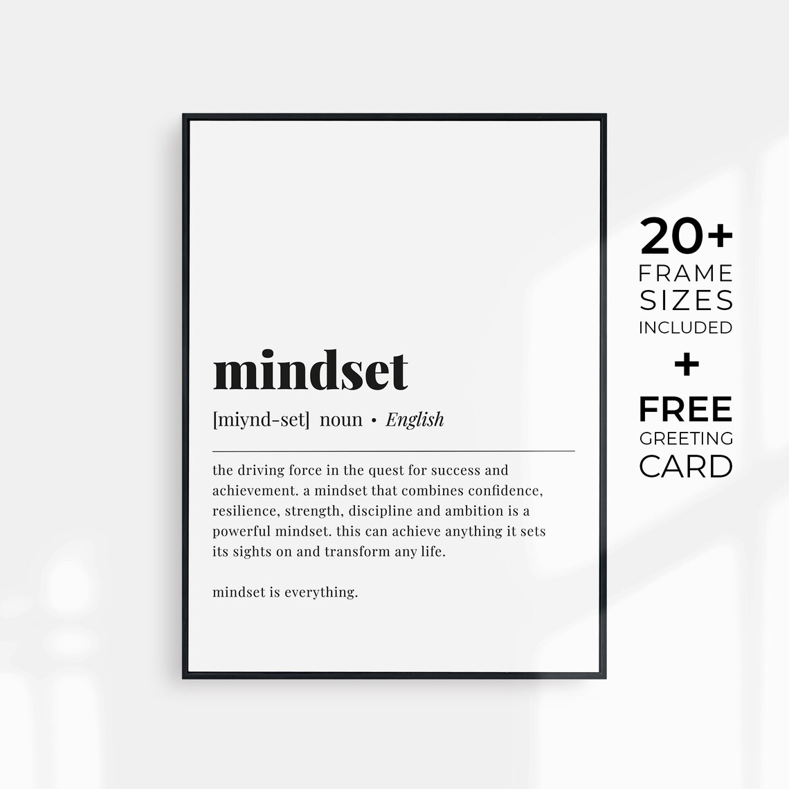 Mindset Definition Motivation Quote Art Print - Image 6
