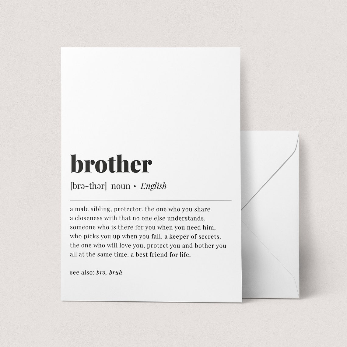 Brother Definition Heartfelt Gift For Brothers Noun Meaning Poster - Image 3