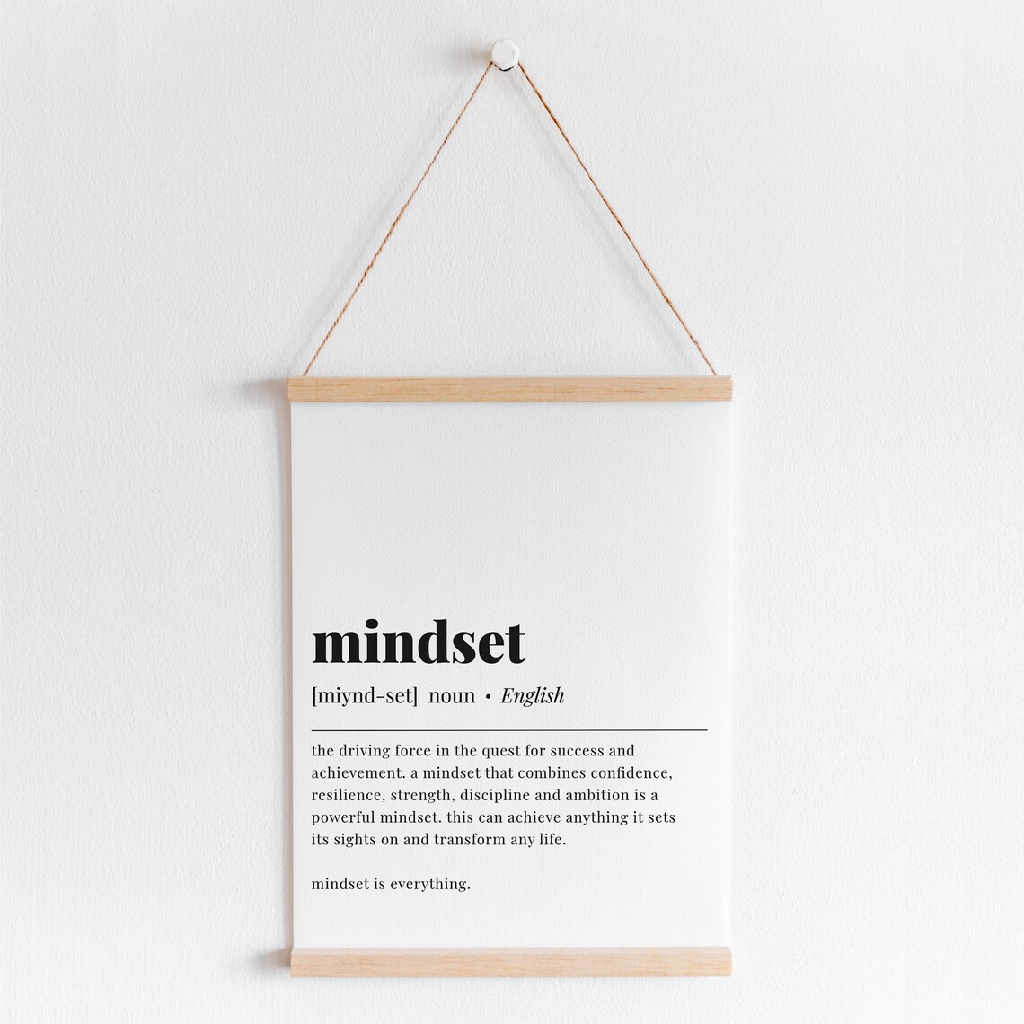 Mindset Definition Motivation Quote Art Print - Image 5