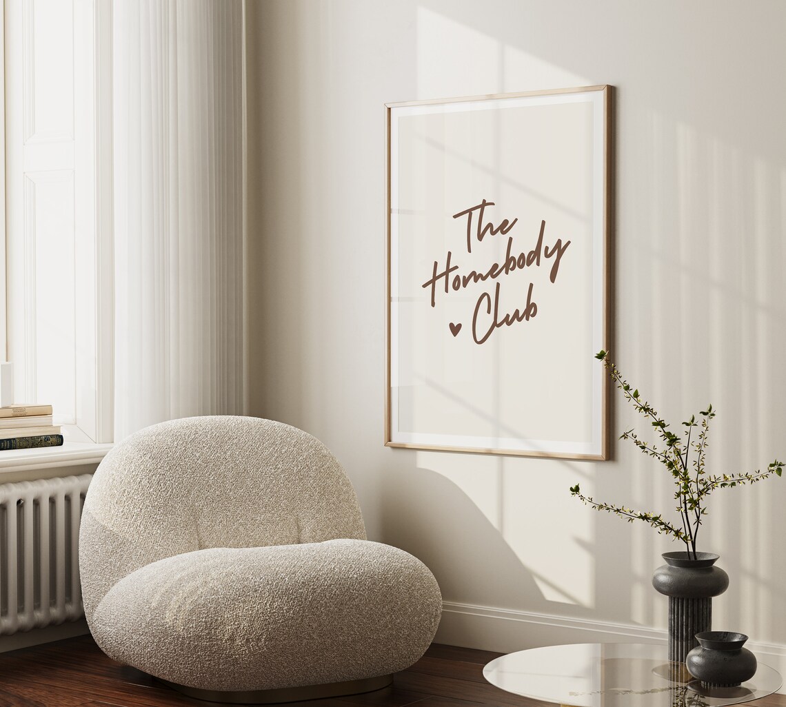 The Homebody Club Brown Trendy Wall Art Print - Image 2