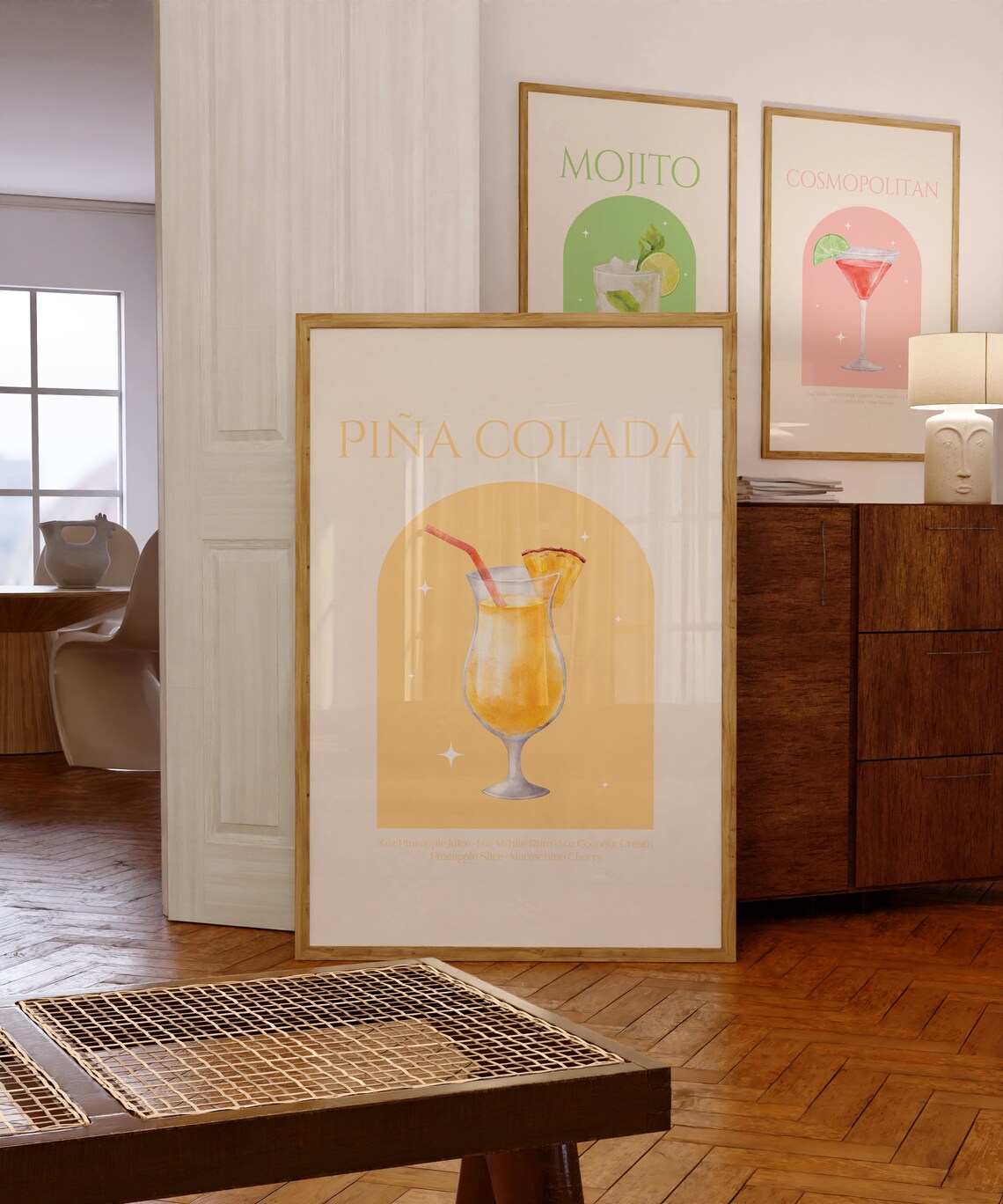 Pina Colada Cocktail Recipe Yellow Arch Pineapple Bar Poster