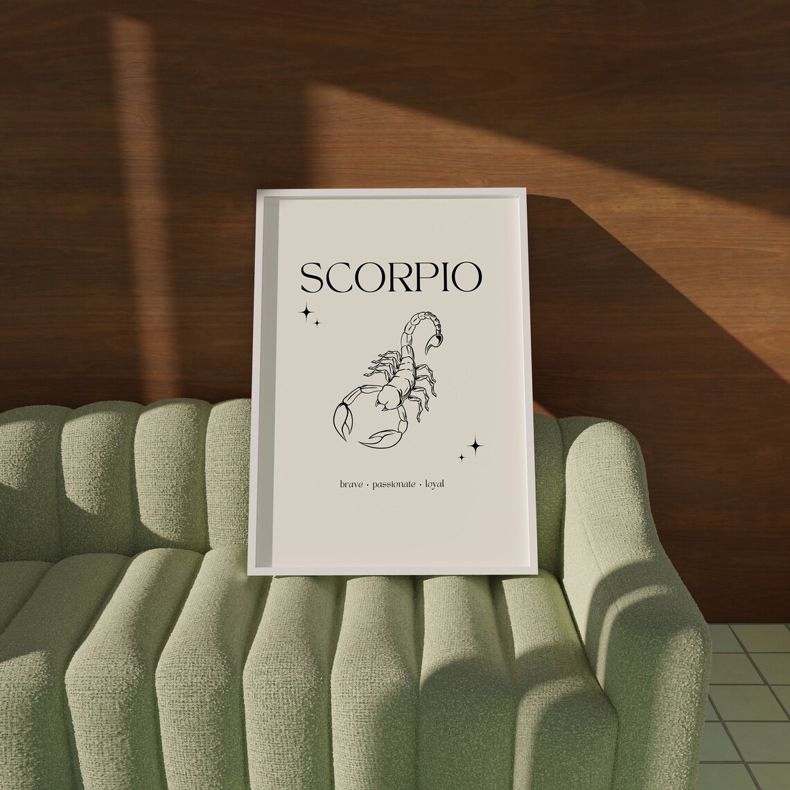 Minimalist Scorpio Zodiac Star Sign Art Print - Image 2