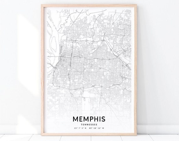 Memphis Map Print, Tennessee Modern Travel Poster