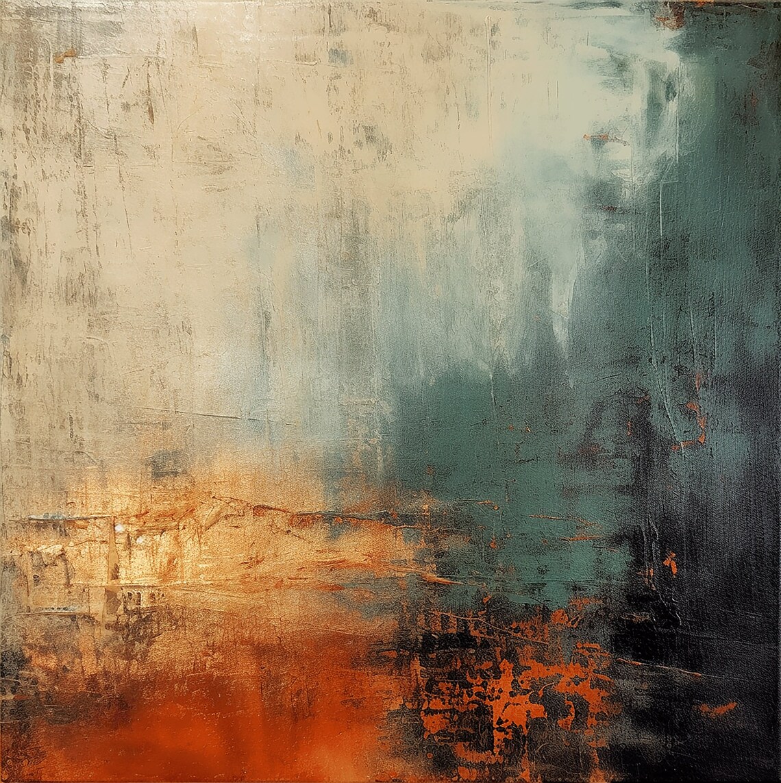 Original Abstract Painting, Gold Leaf Accents - Image 3