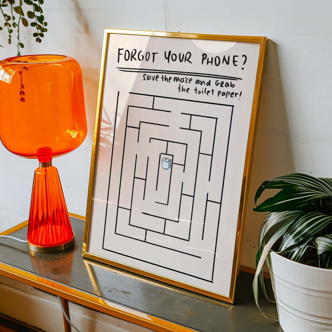 Grab The Toilet Paper, Bathroom Humor Maze Poster - Image 2
