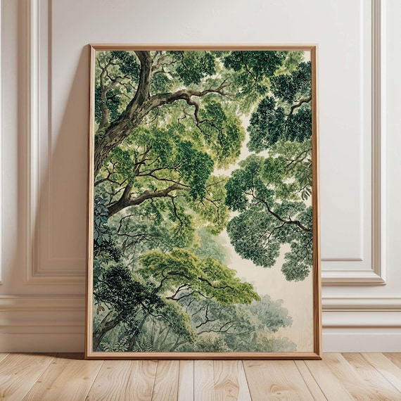 Forest Canopy Art Print, Woodland Nature Decor